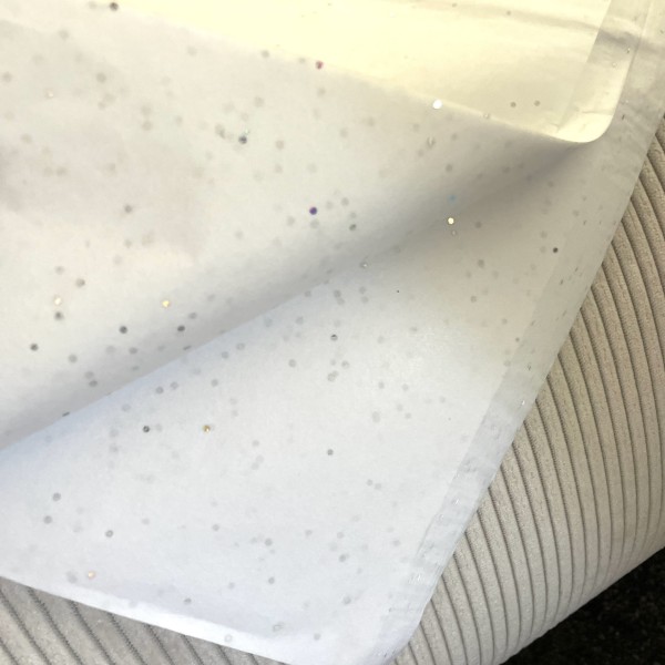 Papier de soie - Blanc Pailleté l Meilleur qualité & prix du marché