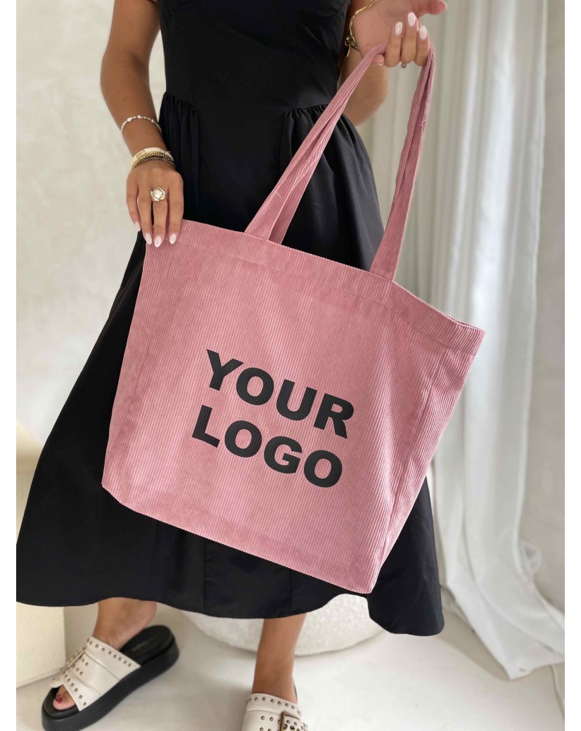 OXFORD-TASCHE – ROSAFARBENER CORD (41,5 x 10 x 39 cm)
