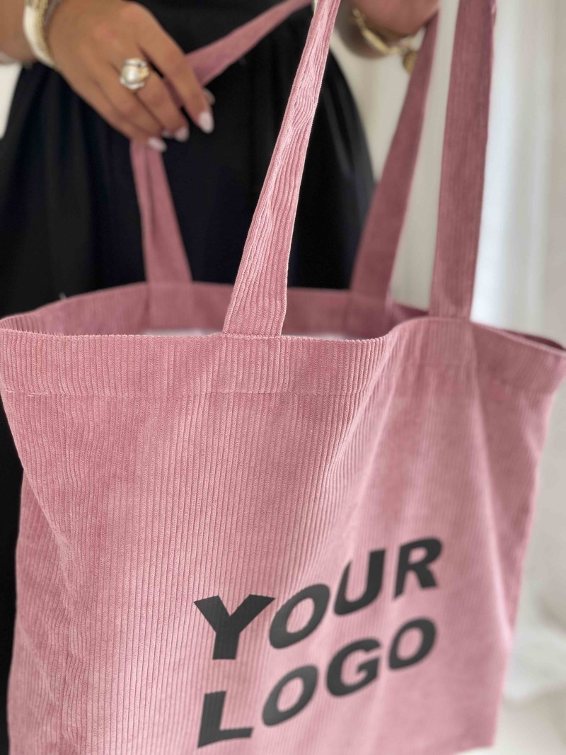 OXFORD-TASCHE – ROSAFARBENER CORD (41,5 x 10 x 39 cm)