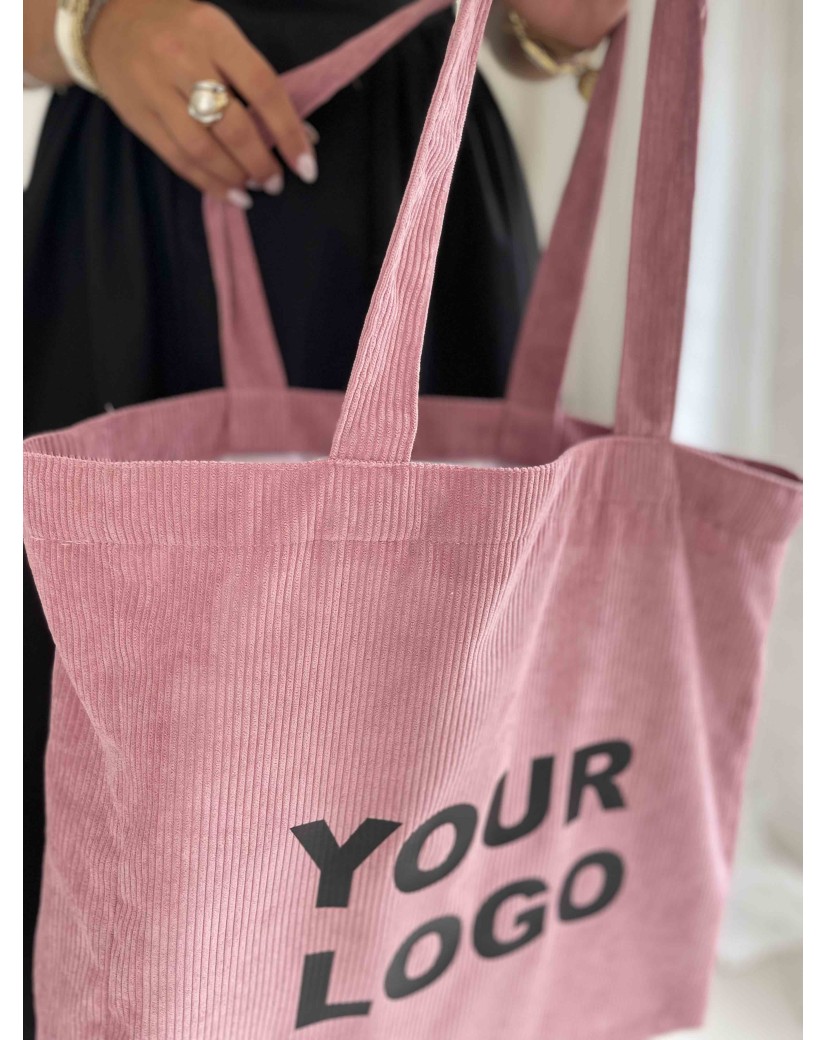OXFORD-TASCHE – ROSAFARBENER CORD (41,5 x 10 x 39 cm)