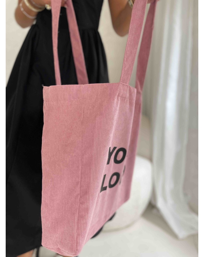 OXFORD-TASCHE – ROSAFARBENER CORD (41,5 x 10 x 39 cm)