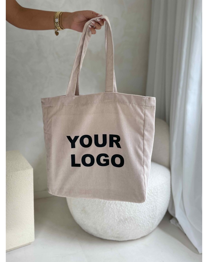 OXFORD-TASCHE – BEIGEFARBENER CORD (41,5 x 10 x 39 cm)