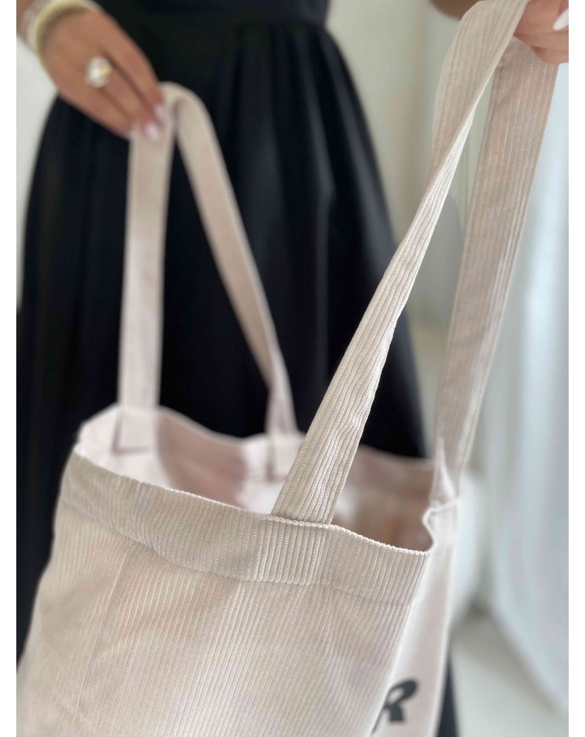 OXFORD-TASCHE – BEIGEFARBENER CORD (41,5 x 10 x 39 cm)