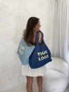 COTTON BAG “NANCY” – DARK JEANS 💙 (43x15x36 cm)