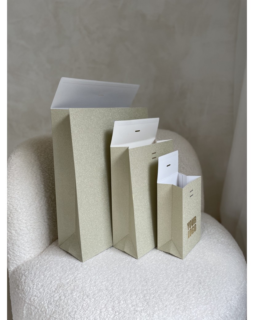 PRESTIGE-ZAK – Glitter Goud S (12x8x20cm)