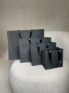 Sac papier Luxe Noir Express - poignées noires - XS (16x8x16cm)