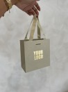 Sac papier Luxe Gold pailleté Express - XS (16x8x16cm)