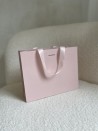 Luxe papieren tas roze - Roze handvaten - S (25x10x20CM)