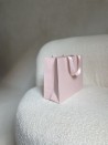Luxe papieren tas roze - Roze handvaten - S (25x10x20CM)