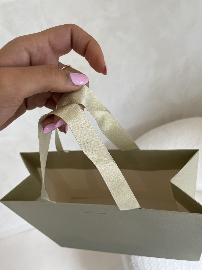 Sac papier Luxe Gold pailleté - S (25x10x20cm)