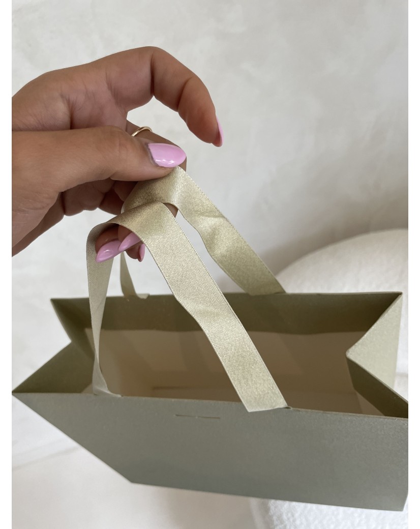 Sac papier Luxe Gold pailleté - S (25x10x20cm)