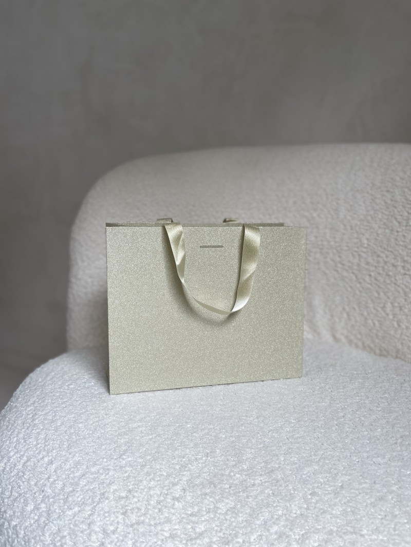 Sac papier Luxe Gold pailleté - S (25x10x20cm)