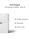 Bolsa con asas retorcidas - Kraft blanco