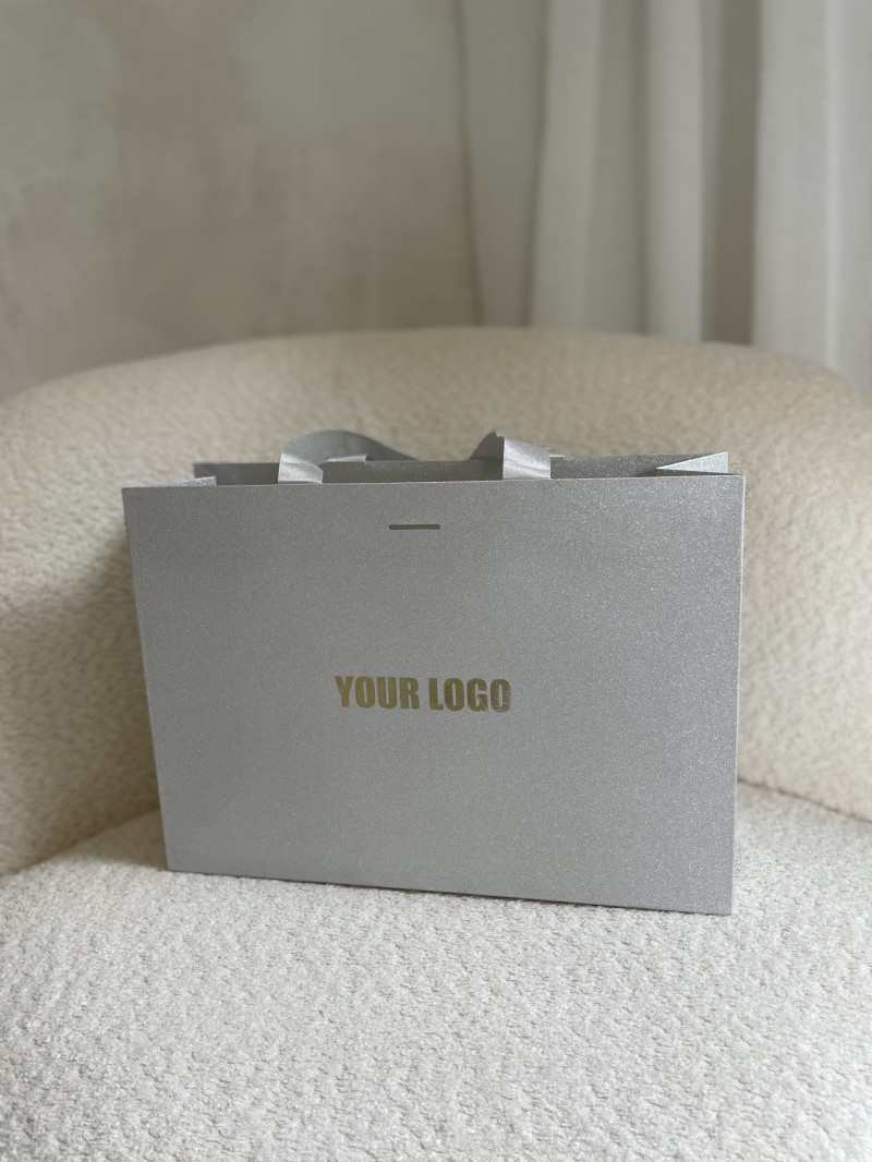 Sac papier Luxe Silver pailleté - M (35x12x25cm)
