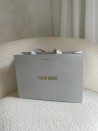 LUXUSPAPIERTASCHE SILBER GLITZER – M (35x12x25 cm)