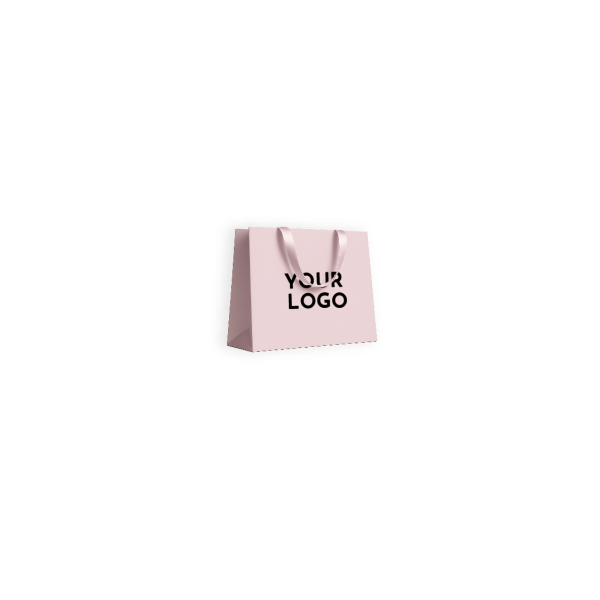 Sac papier Luxe Rose - poignées roses - S (25x10x20cm)