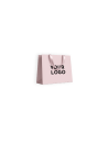 Luxe papieren tas roze - Roze handvaten - S (25x10x20CM)