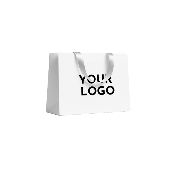 White Luxury Paper Bag – white handles – L (45 x 14 x 35 cm)