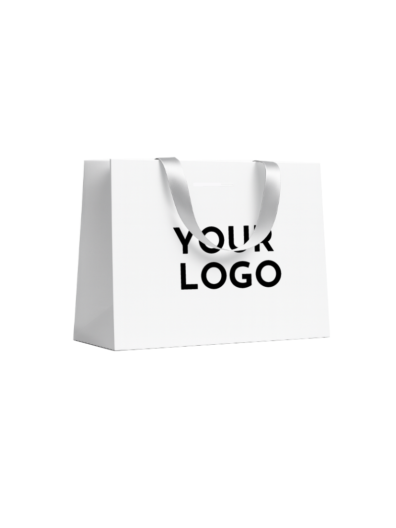White Luxury Paper Bag – white handles – L (45 x 14 x 35 cm)