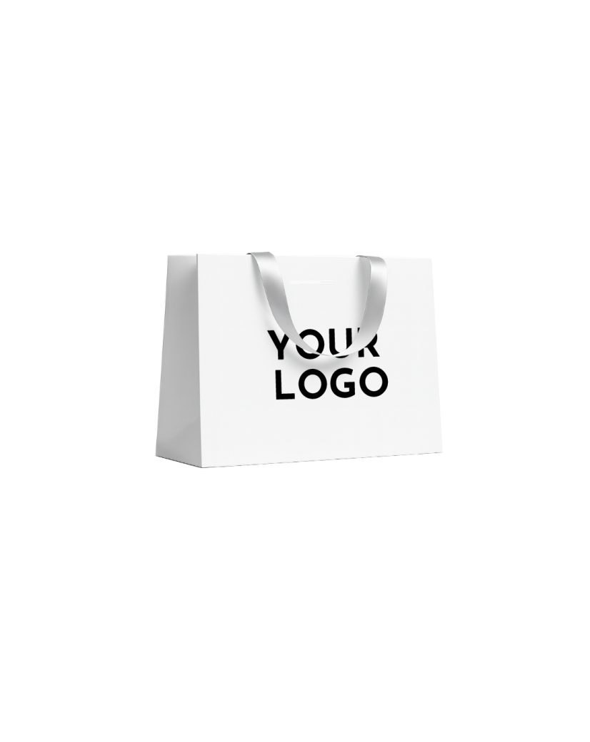White Luxury Paper Bag – white handles – L (45 x 14 x 35 cm)