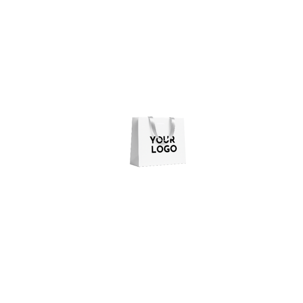 White Luxury Paper Bag – white handles – XS (16 x 8 x 16 cm)
