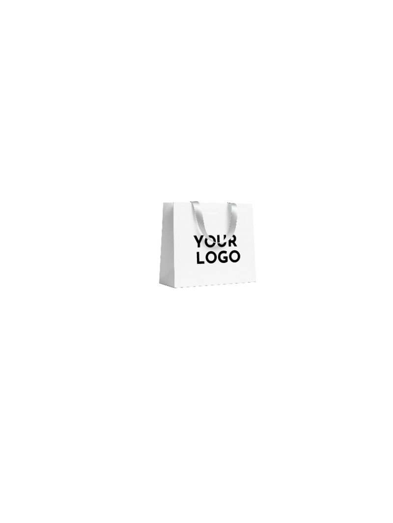 Bolsa de papel de lujo blanca – asas blancas – XS (16 x 8 x 16 cm)