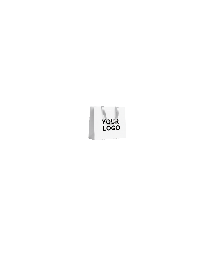 White Luxury Paper Bag – white handles – XS (16 x 8 x 16 cm)