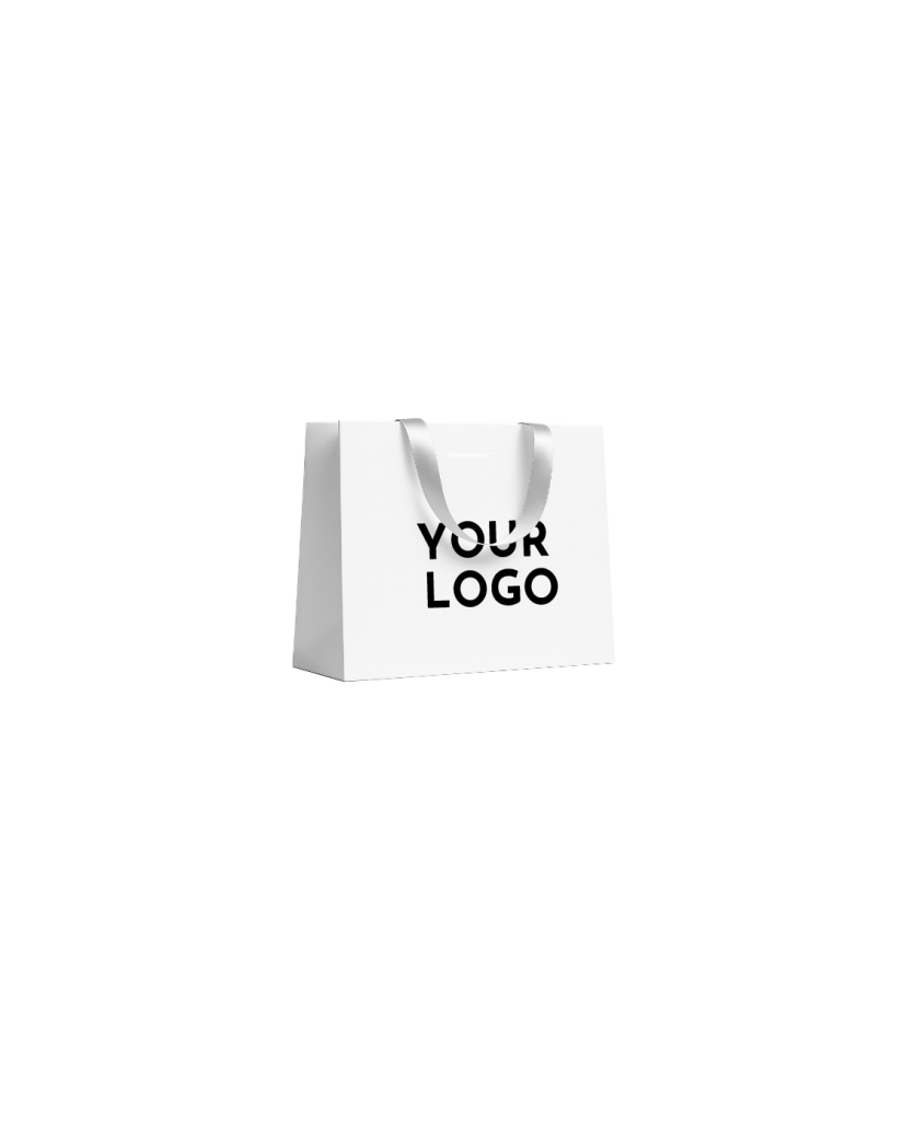 Bolsa de papel de lujo blanca – asas blancas – M (35 x 12 x 25 cm)
