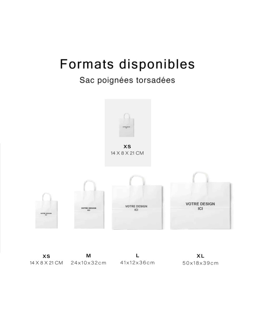 Paper bags with twisted handles – Kraft XS (14 x 8 x 21 cm)