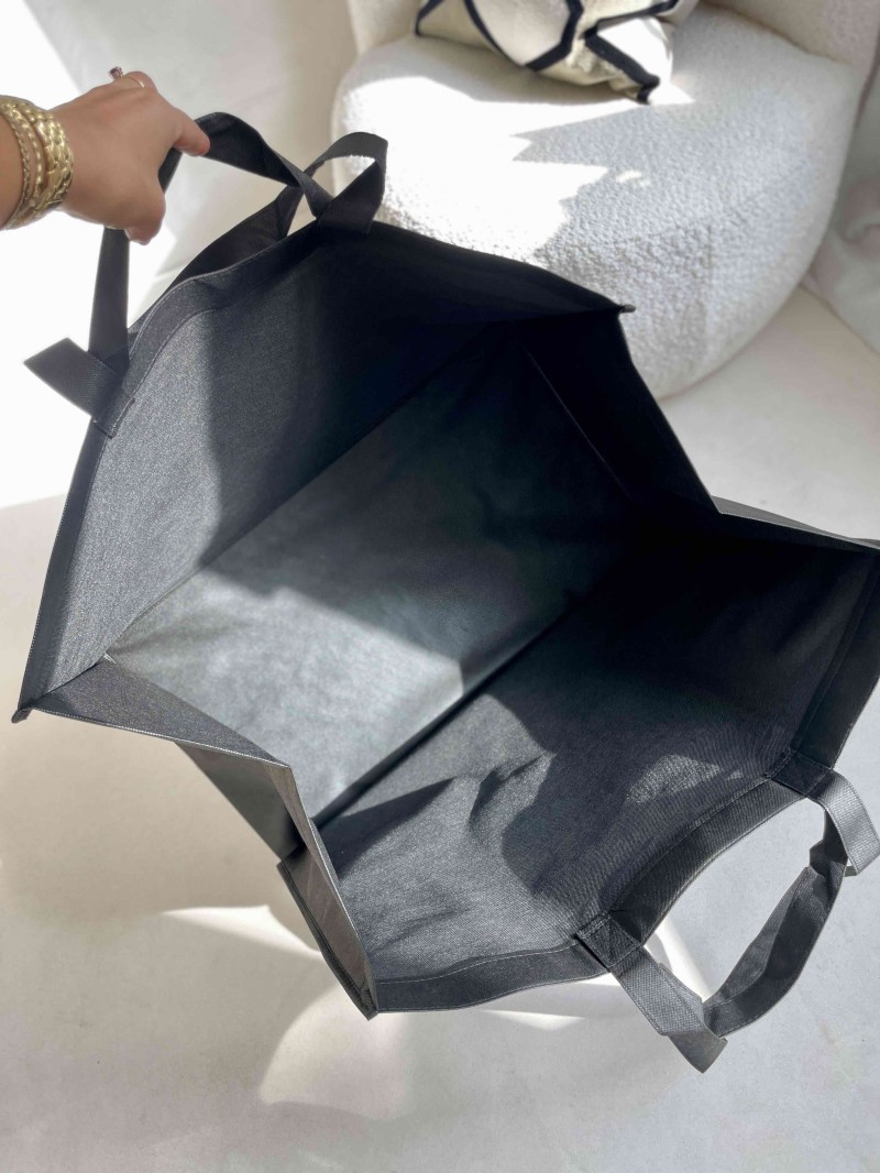 NONWOVEN DRAAGTAS "LYON" - ZWART XXL (70X20X50CM)