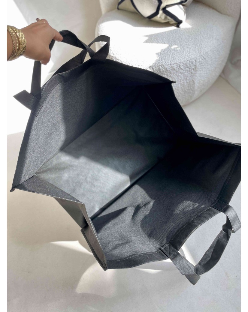 NONWOVEN DRAAGTAS "LYON" - ZWART XXL (70X20X50CM)