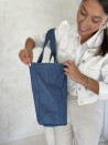 COTTON BAG “NANCY” – DARK JEANS 💙 (43x15x36 cm)