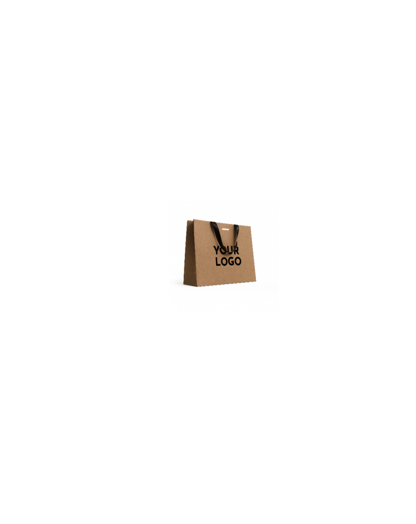 Luxus-Papiertüte Kraft – schwarze Henkel – XS (16 x 8 x 16 cm)
