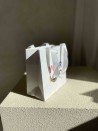 Sac papier Luxe Blanc Express  - poignées blanches - XS (16x8x16cm)