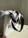 Sac papier Luxe Blanc Express - poignées noires - XS (16x8x16cm)