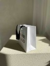 Sac papier Luxe Blanc Express - poignées noires - XS (16x8x16cm)