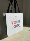 Sac papier Luxe Blanc Express - poignées noires - XS (16x8x16cm)