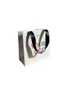 LUXURY PAPER BAG WHITE – BLACK HANDLES – XS (16x8x16 cm)