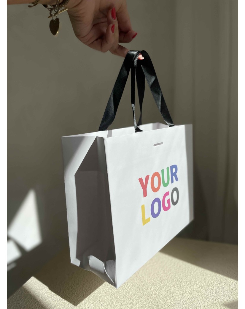 copy of Bolsas de papel de lujo - Blanco XS - Asas de cinta