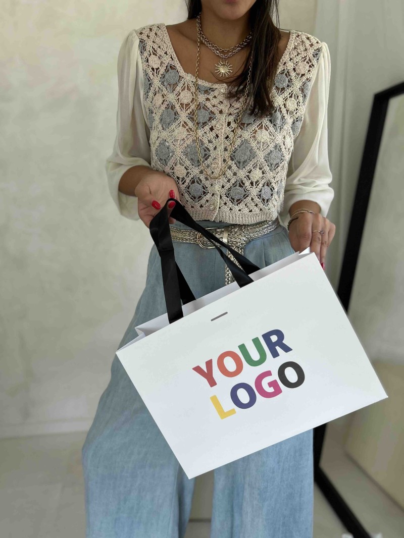 copy of Luxury paper bags - White XS - Ribbon handles