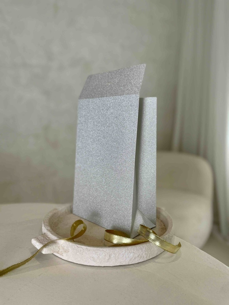PRESTIGE-ZAK – Glitter Zilver M (20x10x30cm)