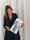 PRESTIGE-TASCHE SILBER SPIEGEL – M (20x10x30 cm)