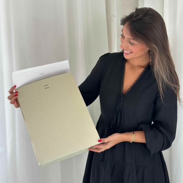 PRESTIGE-TASCHE GOLD GLITZER – L (30x12x40 cm)
