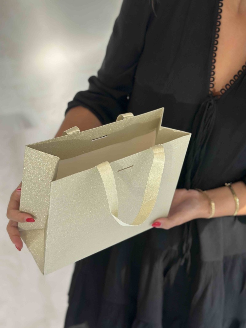 copy of Bolsas de papel de lujo - Blanco XS - Asas de cinta