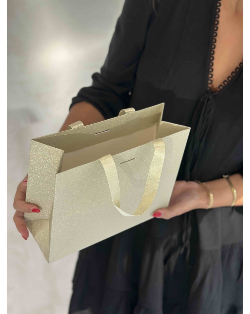 copy of Bolsas de papel de lujo - Blanco XS - Asas de cinta