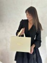 LUXURY PAPER BAG GOLD GLITTER – M (35x12x25 cm)