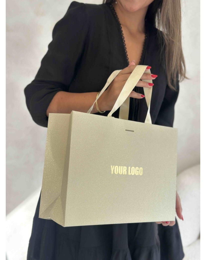 copy of Bolsas de papel de lujo - Blanco XS - Asas de cinta