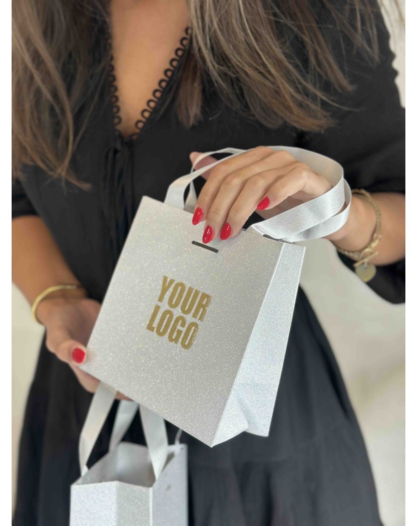 copy of Bolsas de papel de lujo - Blanco XS - Asas de cinta