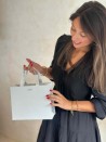 LUXURY PAPER BAG SILVER GLITTER – S (25x10x20 cm)