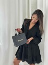 Black Luxury Paper Bag – black handles – S (25 x 10 x 20 cm)